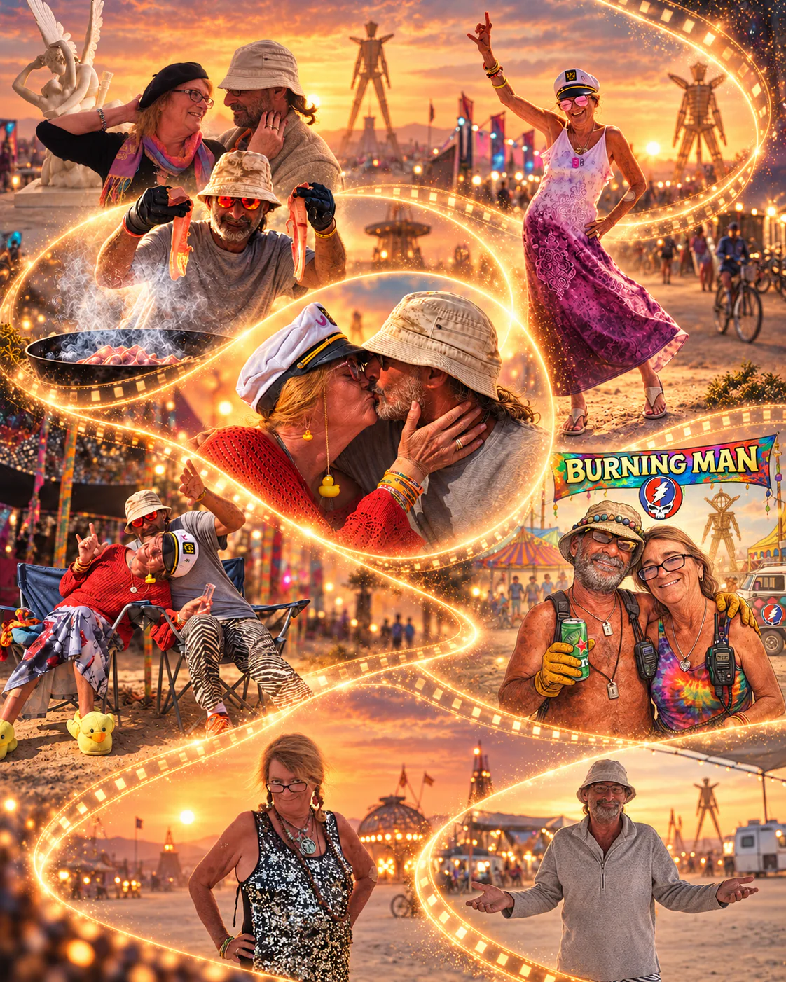 Eight moments from Scotto and Wildchild's adventures woven into a Burning Man-inspired memory ribbon